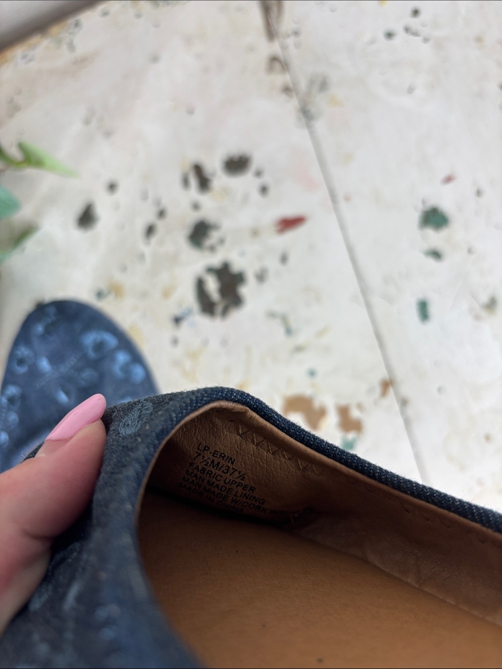 Lucky Brand > Navy Blue Floral Velvet Ballet Flats 7.5 - Picture 7 of 7